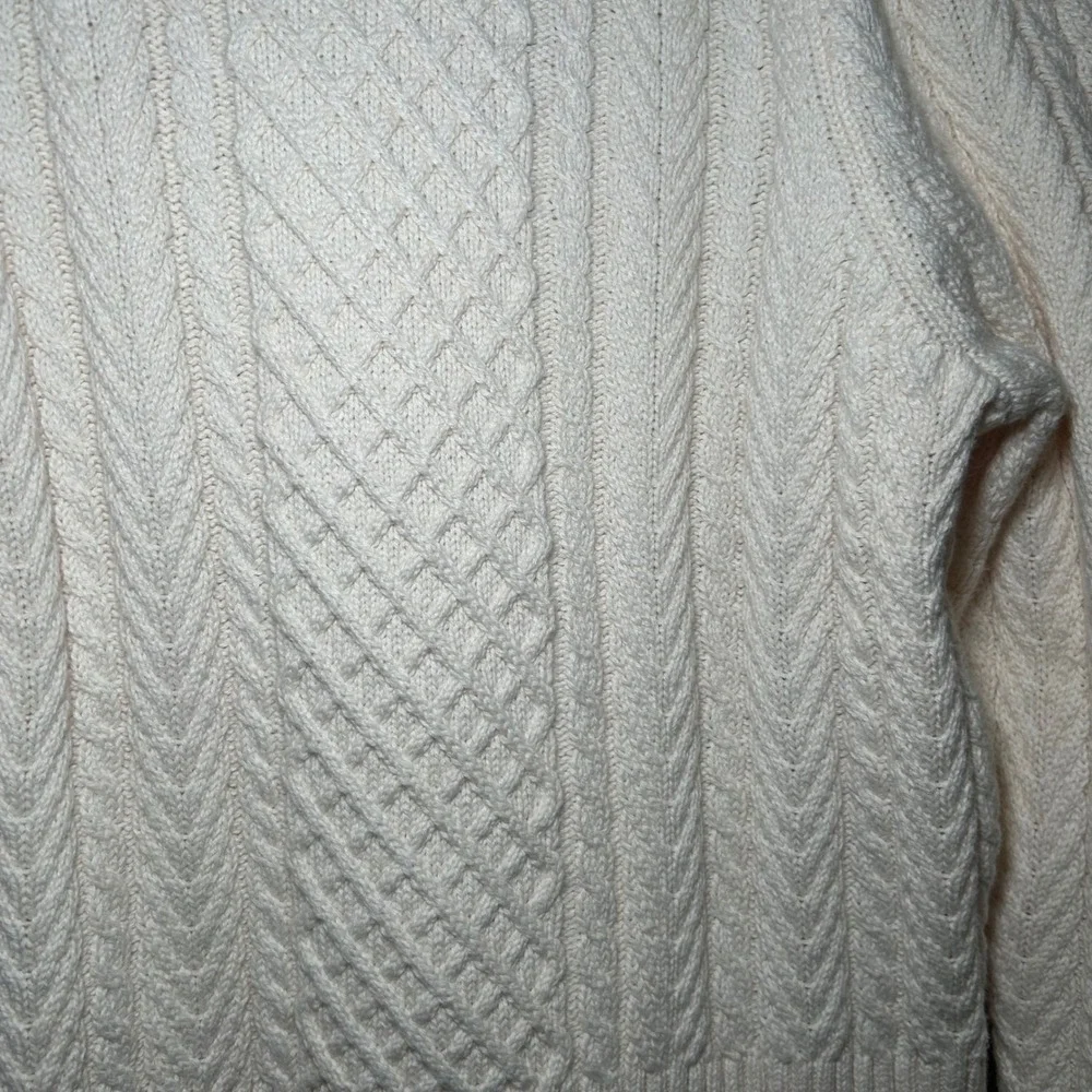 NWT J. Crew Cable-knit puff-sleeve crewneck sweater women's medium preppy